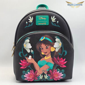 Loungefly Disney Aladdin Jasmine Floral Mini Backpack New